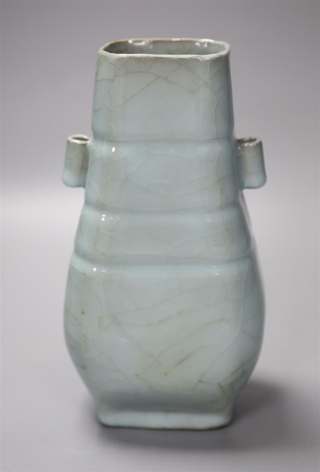 A Chinese Ru type hu vase, height 21.5cm